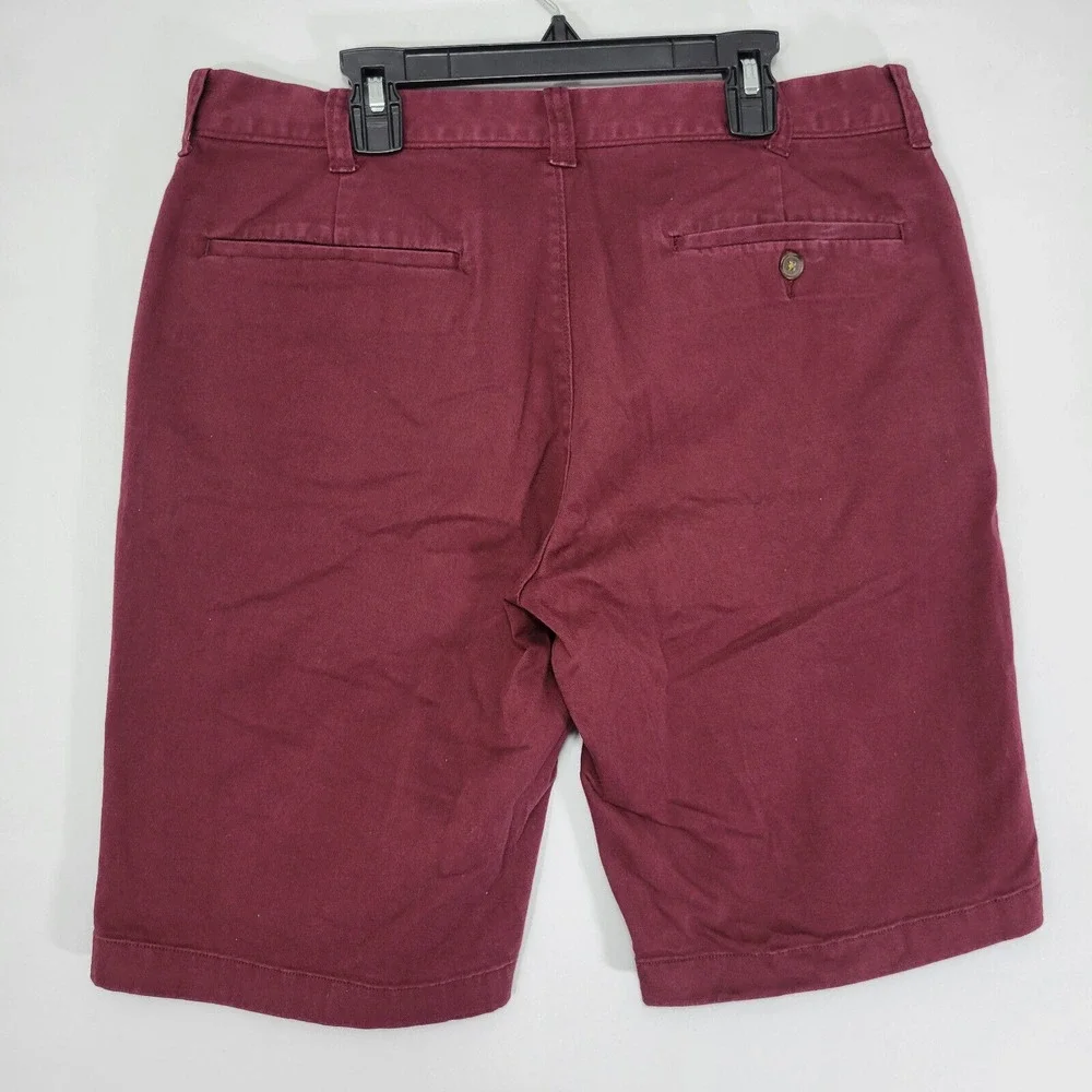J.Crew‎ Mercantile Flex Men's Chino Shorts Flat Front Burgundy Size 32 / 10